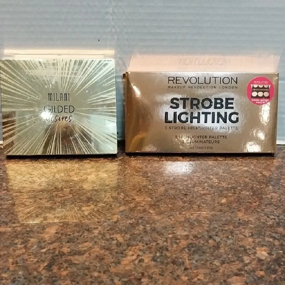 Makeup Revolution Strobe Lighting Palette And FREE MILANI GUILDED DESIRES SHADOW